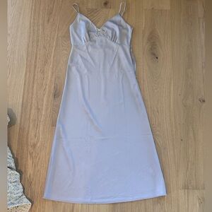 MIDI satin dress ice blue (silver/grey/blue)